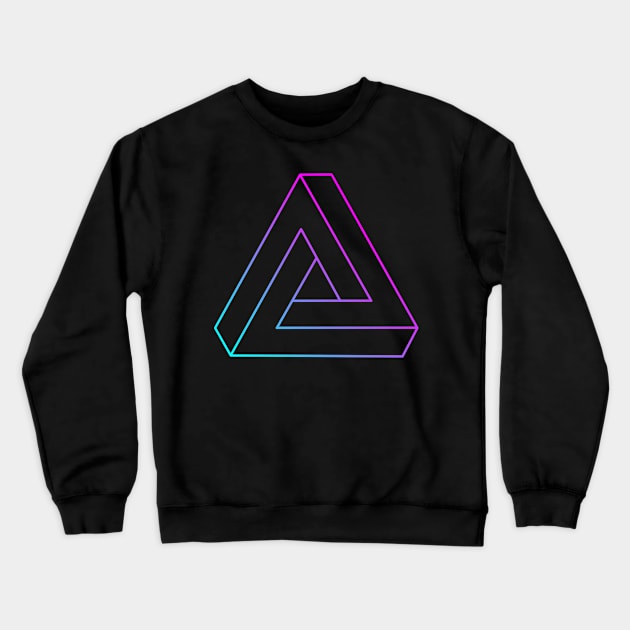 Impossible triangle with cyan to magenta gradient edge Crewneck Sweatshirt by TRIME